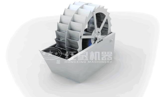 輪斗式洗砂機動態(tài)工作圖 輪斗式洗砂機動態(tài)工作圖