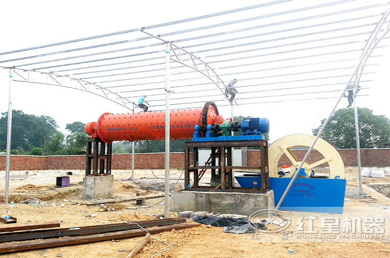 制砂球磨機現(xiàn)場