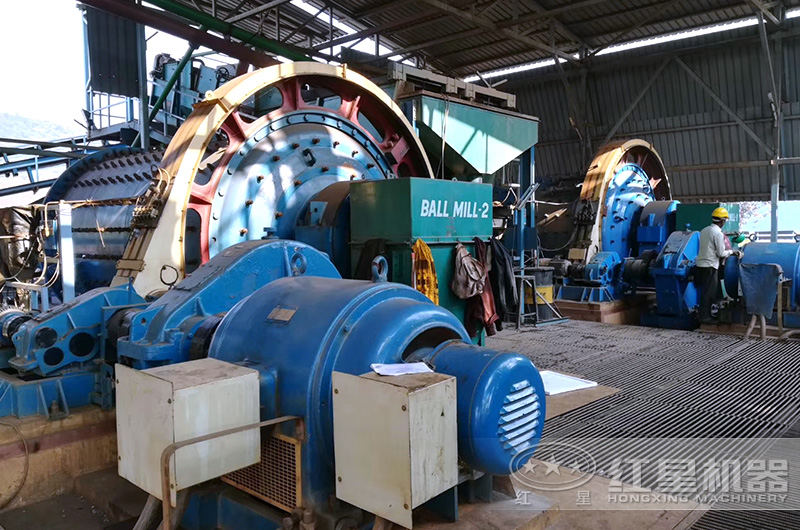 閉路磨礦加工現(xiàn)場